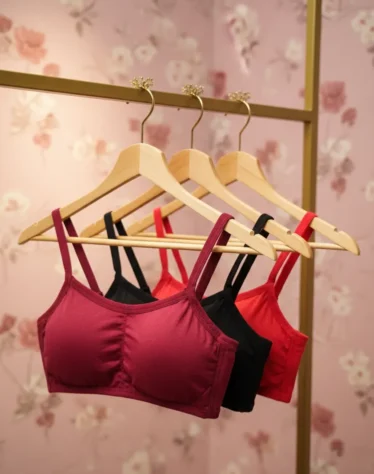 Active Comfort Seamless Sports Bra – 3-Pack (Red, Black & Maroon)