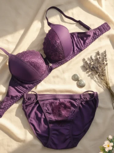 Plum Lace Bra & Panty Set